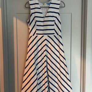 Navy and White Draper James midi dress